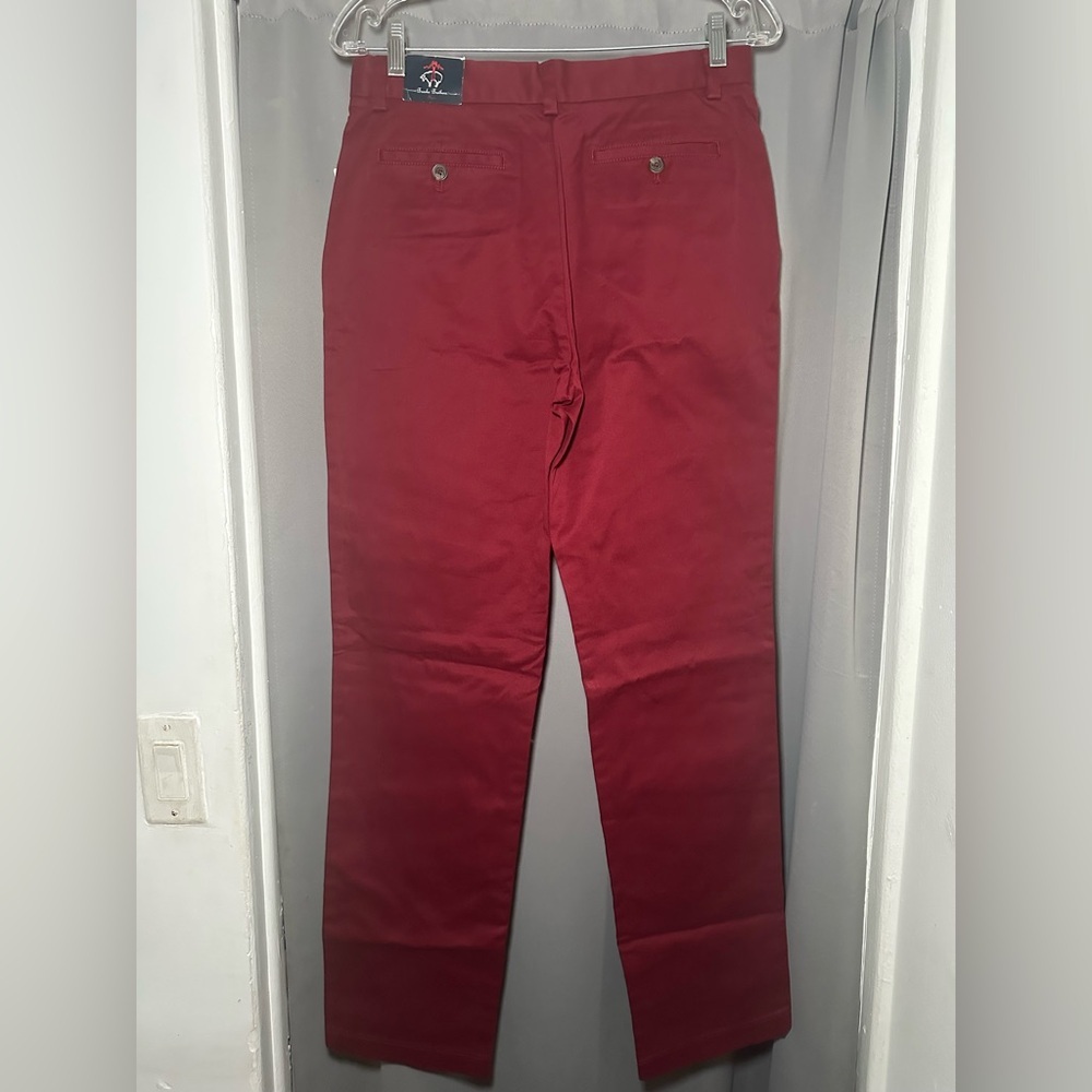 Brooks Brothers Fleece Boys Chino Pants Red Size 18 Straight Leg Flat Front NWT - Picture 10 of 14